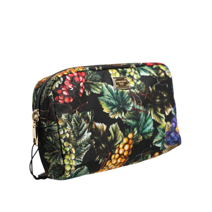 Dolce & Gabbana Multicolor Grape Print Clutch Logo Plaque Pouch Bag Dolce & Gabbana