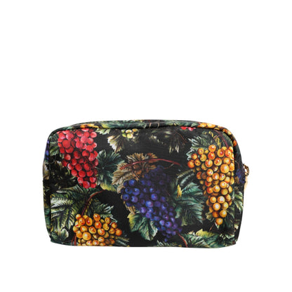 Dolce & Gabbana Multicolor Grape Print Clutch Logo Plaque Pouch Bag Dolce & Gabbana