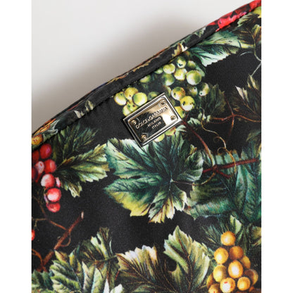 Dolce & Gabbana Multicolor Grape Print Clutch Logo Plaque Pouch Bag Dolce & Gabbana