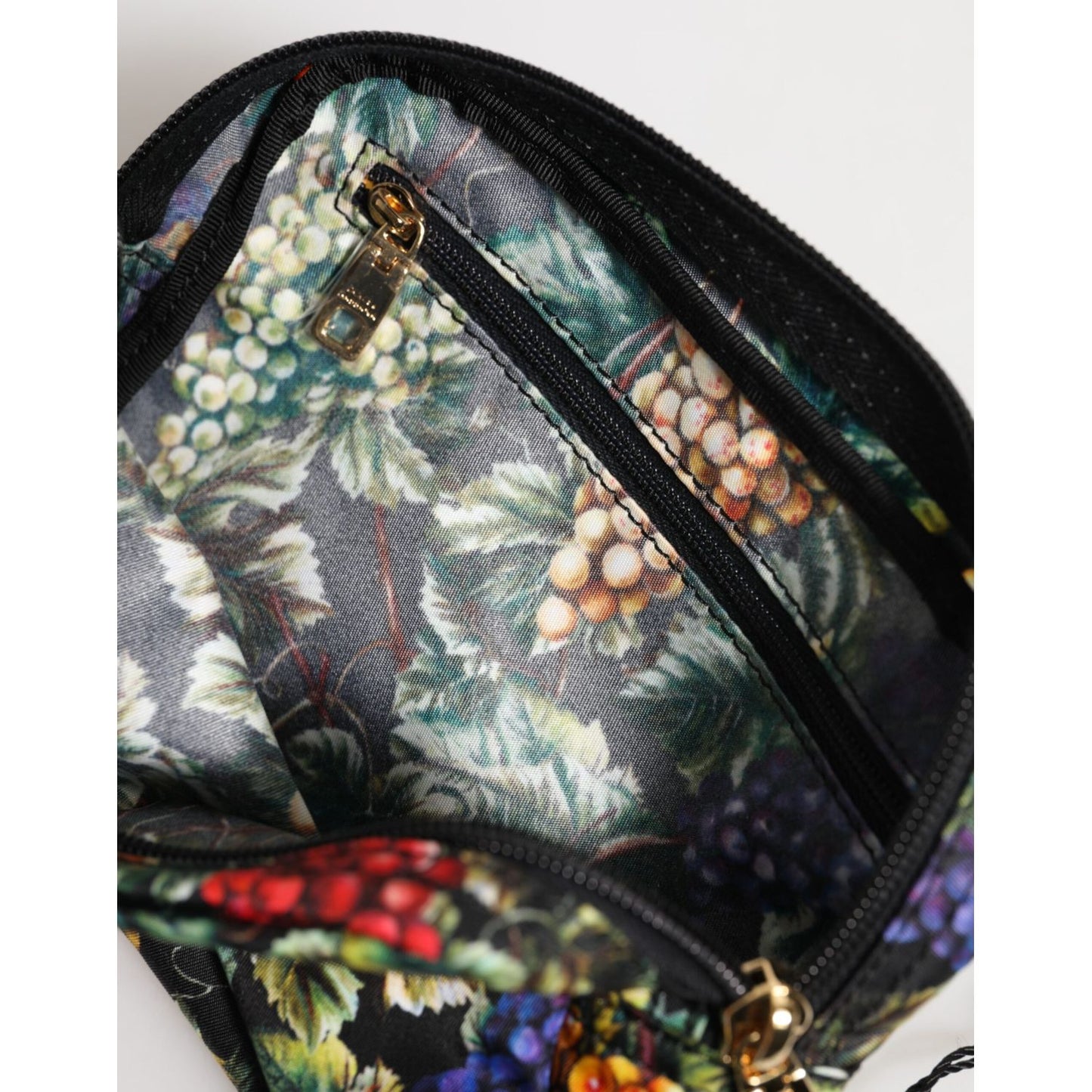 Dolce & Gabbana Multicolor Grape Print Clutch Logo Plaque Pouch Bag Dolce & Gabbana