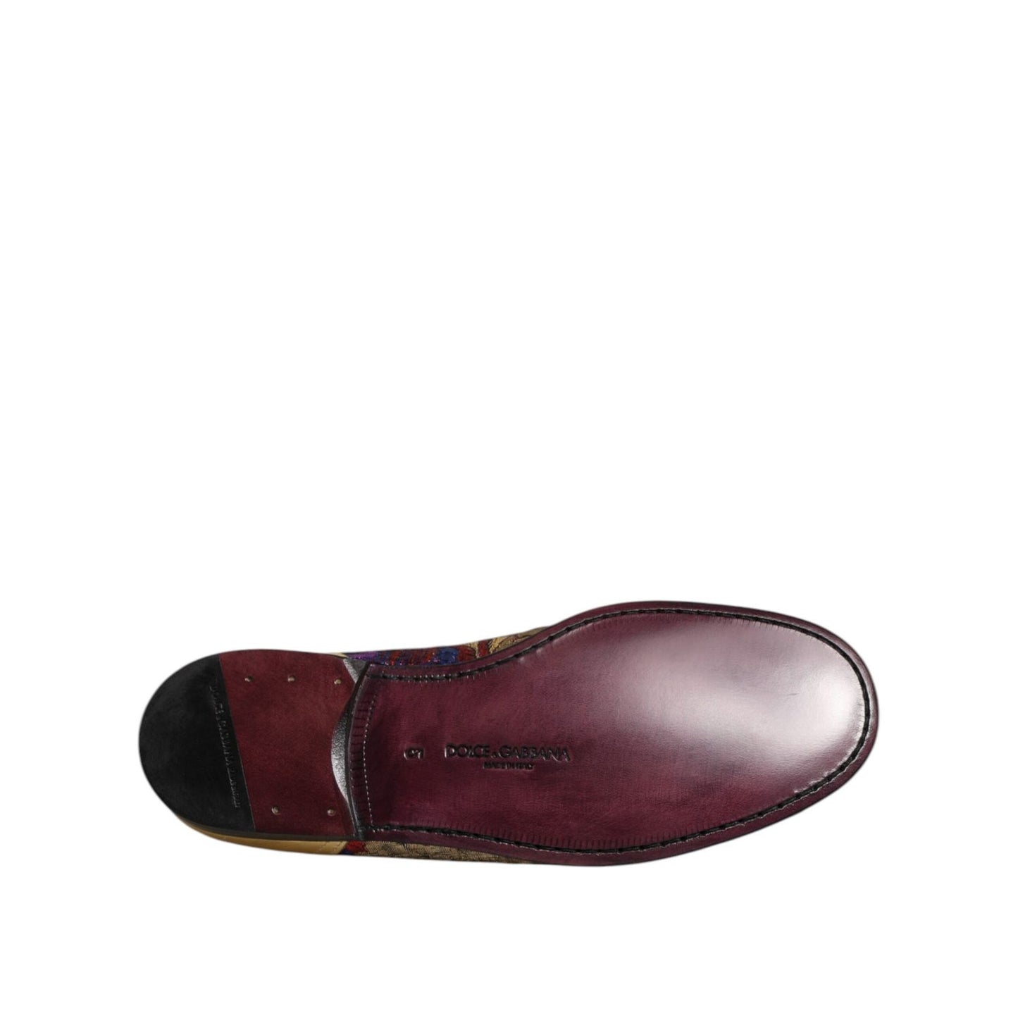 Dolce & Gabbana Multicolor Jacquard Gold DG Logo Loafer Shoes Dolce & Gabbana