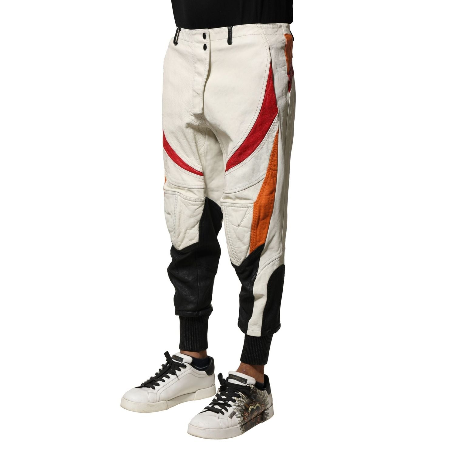 Dolce & Gabbana Multicolor Lambskin Tapered Men Pants