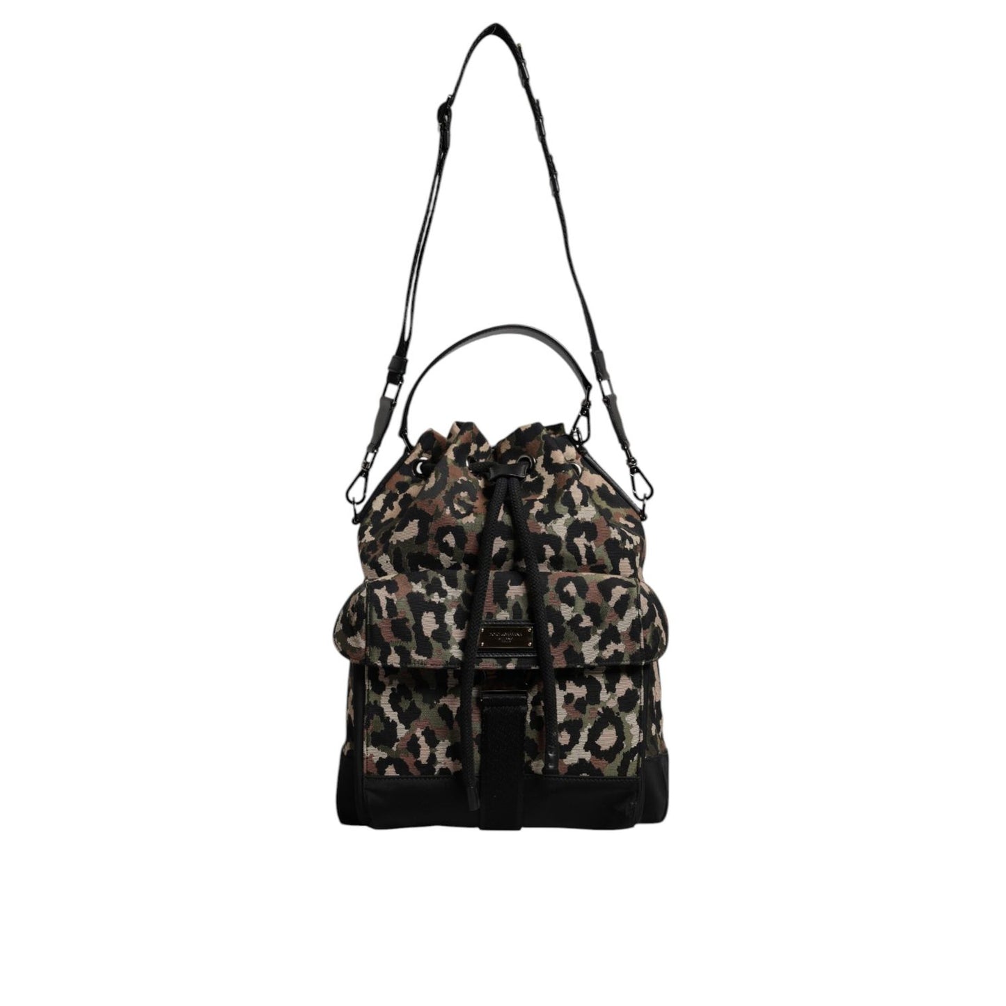 Dolce & Gabbana Multicolor Leopard Cotton Shoulder Bucket Bag Dolce & Gabbana