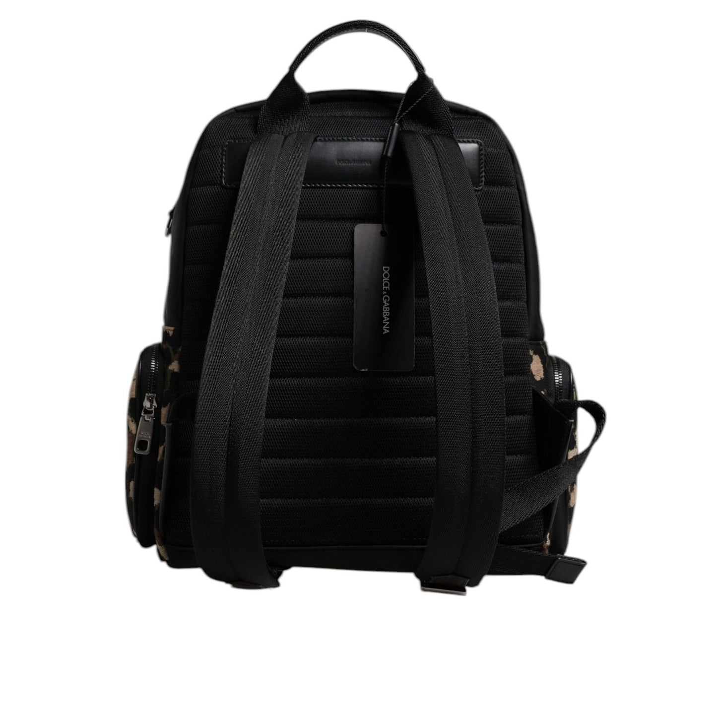 Dolce & Gabbana Multicolor Leopard Print DG Logo Plaque Men Backpack Bag Dolce & Gabbana