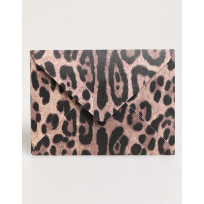 Dolce & Gabbana Multicolor Leopard Print Envelope Paper Post Card Holder