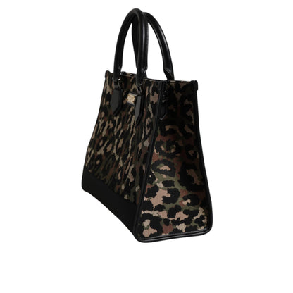 Dolce & Gabbana Multicolor Leopard Shopping Tote Shoulder Bag Dolce & Gabbana
