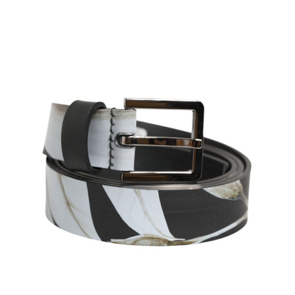 Dolce & Gabbana Multicolor PVC Floral Silver Buckle Men Belt Dolce & Gabbana