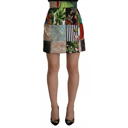 Dolce & Gabbana Multicolor Patchwork A-line Polyester Skirt