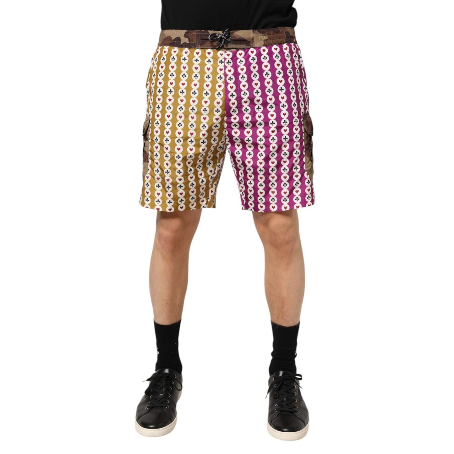 Dolce & Gabbana Multicolor Playing Card Camouflage Shorts Swimwear Dolce & Gabbana