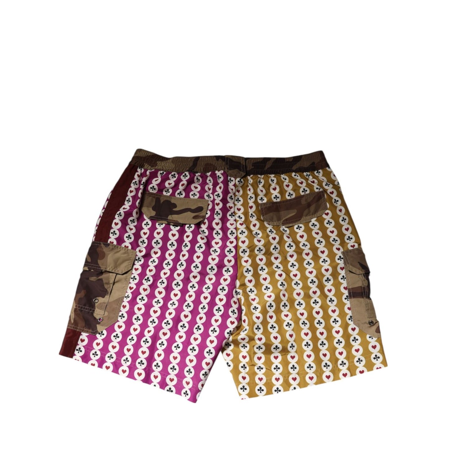 Dolce & Gabbana Multicolor Playing Card Camouflage Shorts Swimwear Dolce & Gabbana