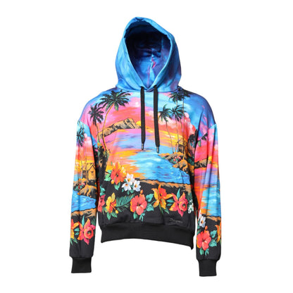 Dolce & Gabbana Multicolor Print Hooded Sweatshirt Sweater Dolce & Gabbana