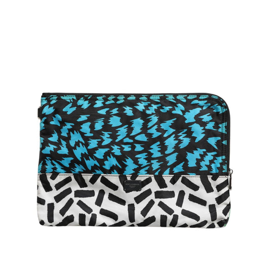 Dolce & Gabbana Multicolor Printed Nylon Logo Plaque Men Clutch Pouch Bag BAG4658