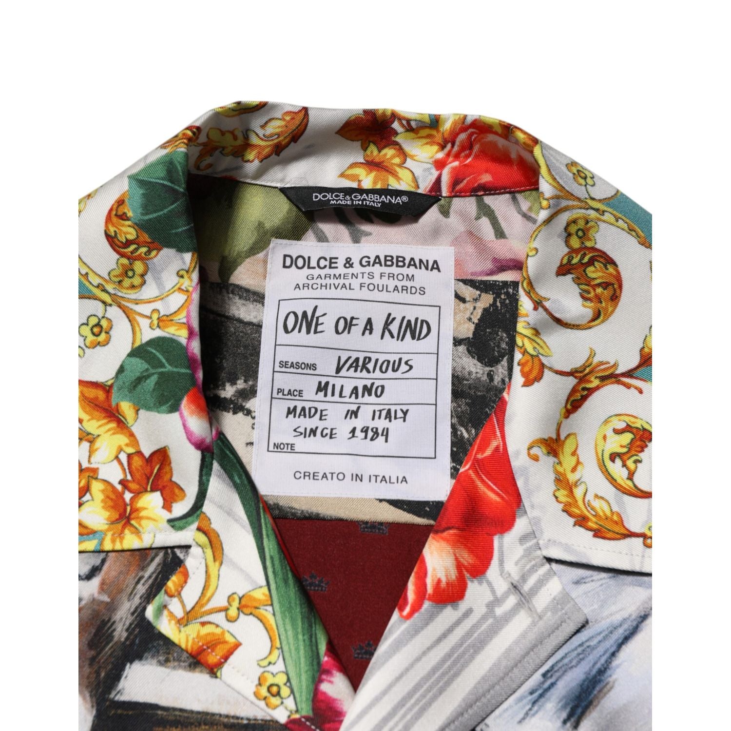 Dolce & Gabbana Multicolor Shell Print Hawaii Casual Shirt