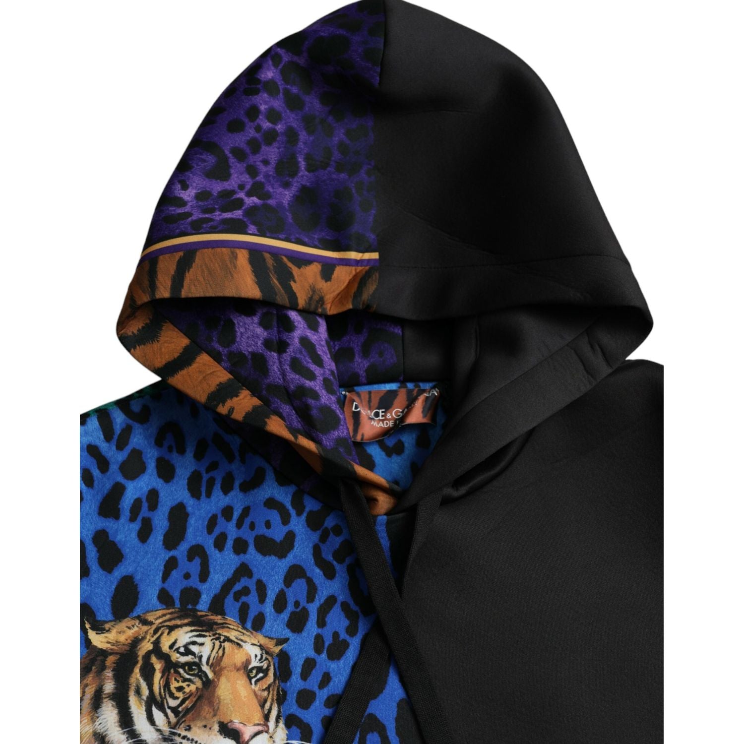 Dolce & Gabbana Multicolor Tiger Hooded Sweatshirt Sweater