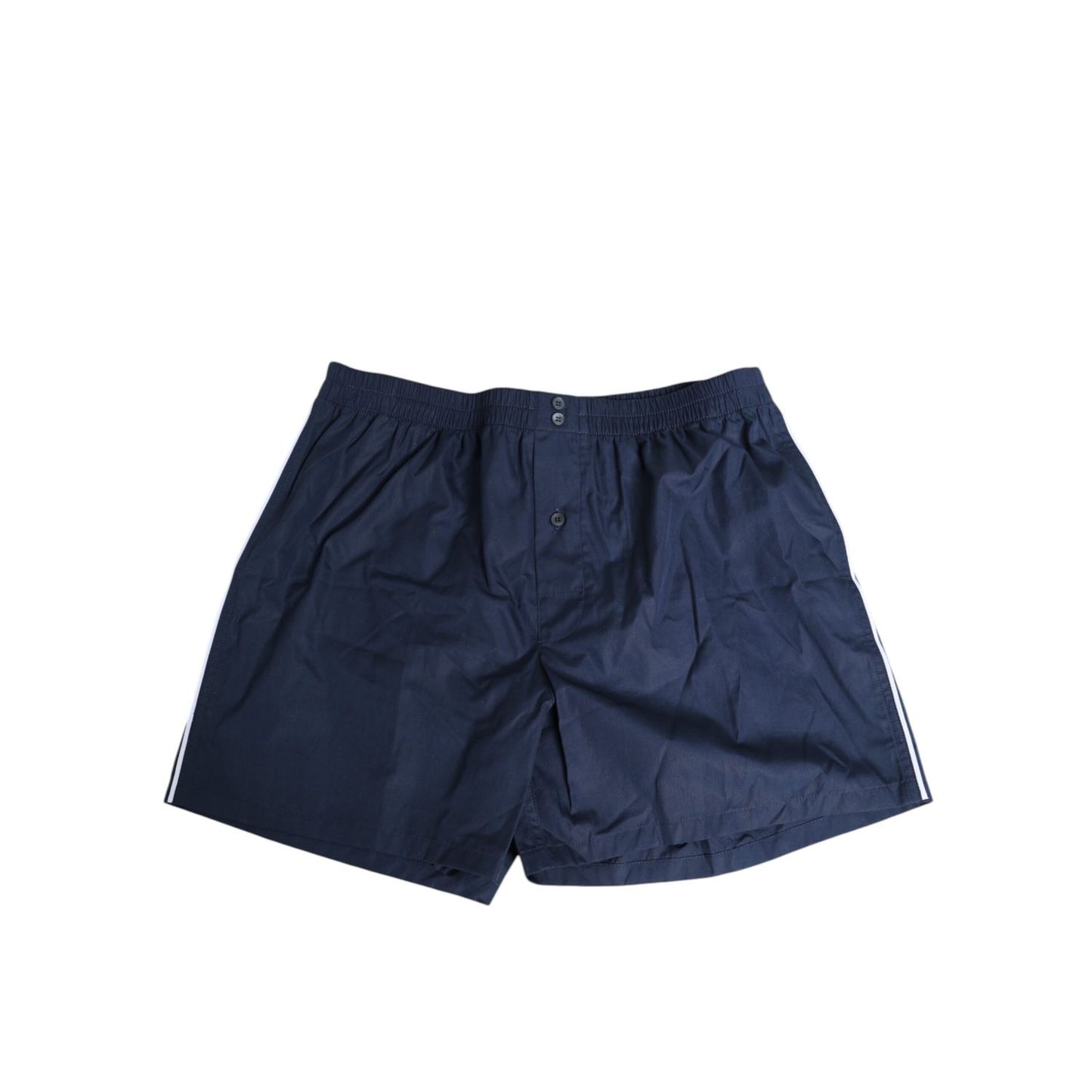 Dolce & Gabbana Navy Blue Cotton Elastic Waistband Button Swimwear Dolce & Gabbana