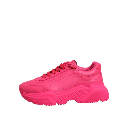 Dolce & Gabbana Pink Leather Daymaster Low Top Sneakers Shoes