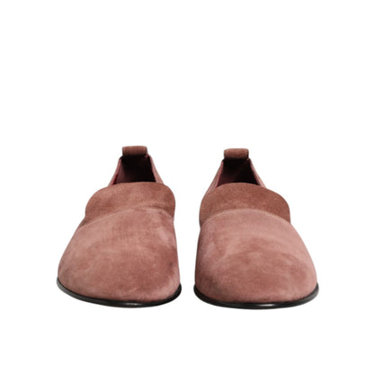 Dolce & Gabbana Pink Suede Loafers Formal Men Dress Shoes Dolce & Gabbana