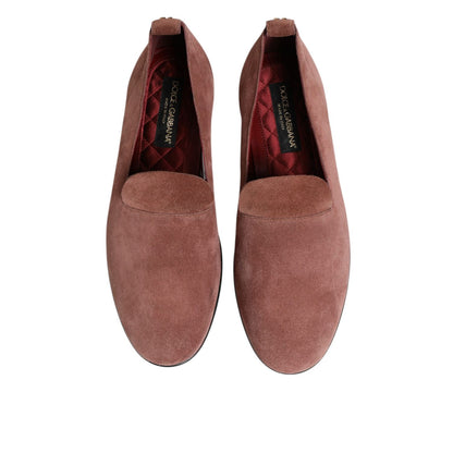 Dolce & Gabbana Pink Suede Loafers Formal Men Dress Shoes Dolce & Gabbana