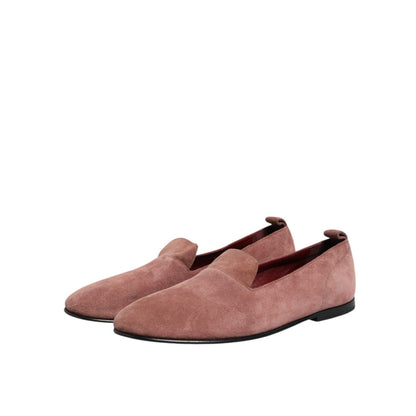 Dolce & Gabbana Pink Suede Loafers Formal Men Dress Shoes Dolce & Gabbana