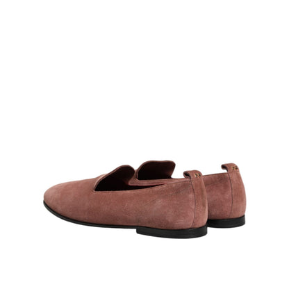 Dolce & Gabbana Pink Suede Loafers Formal Men Dress Shoes Dolce & Gabbana