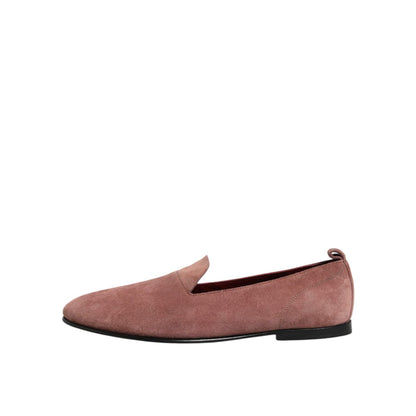 Dolce & Gabbana Pink Suede Loafers Formal Men Dress Shoes Dolce & Gabbana