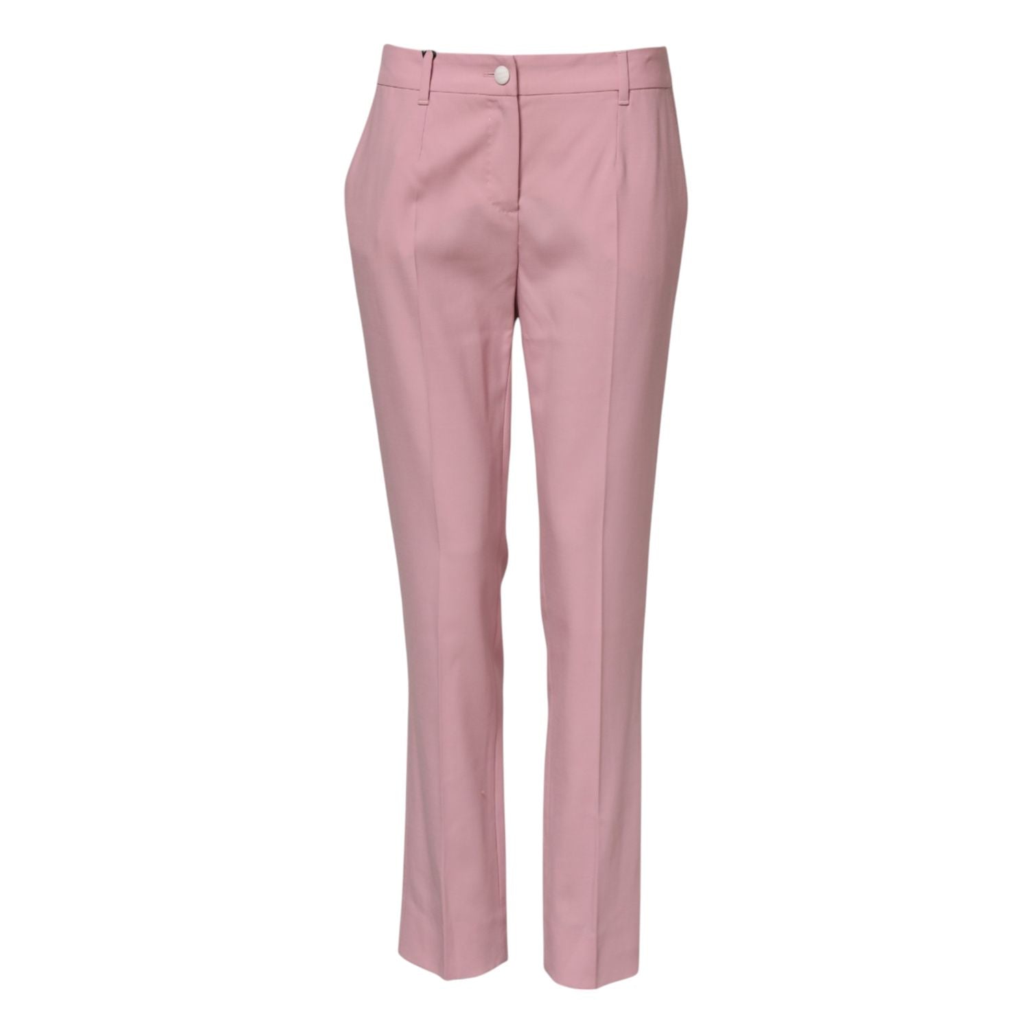 Dolce & Gabbana Pink Wool Mid Waist Tapered Pants