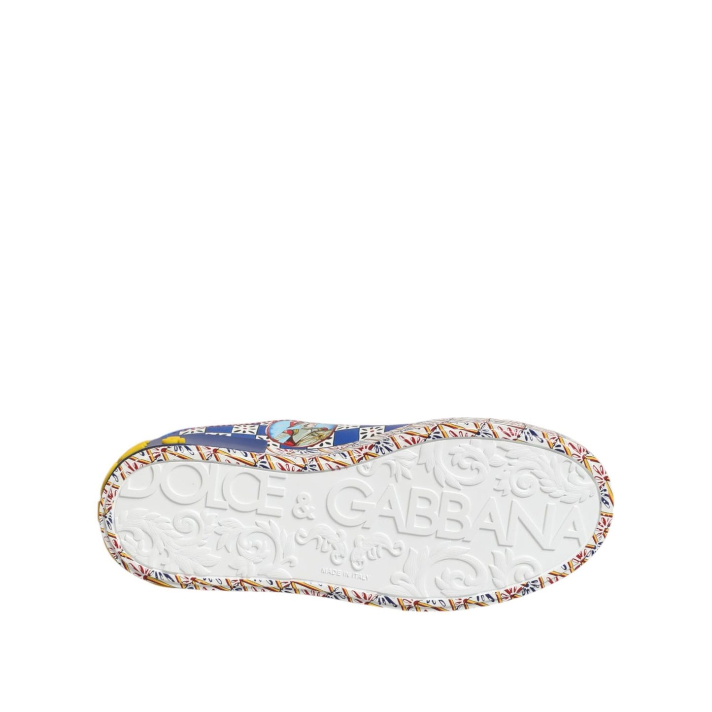 Dolce & Gabbana Portofino Carretto Printed Leather Sneakers Shoes