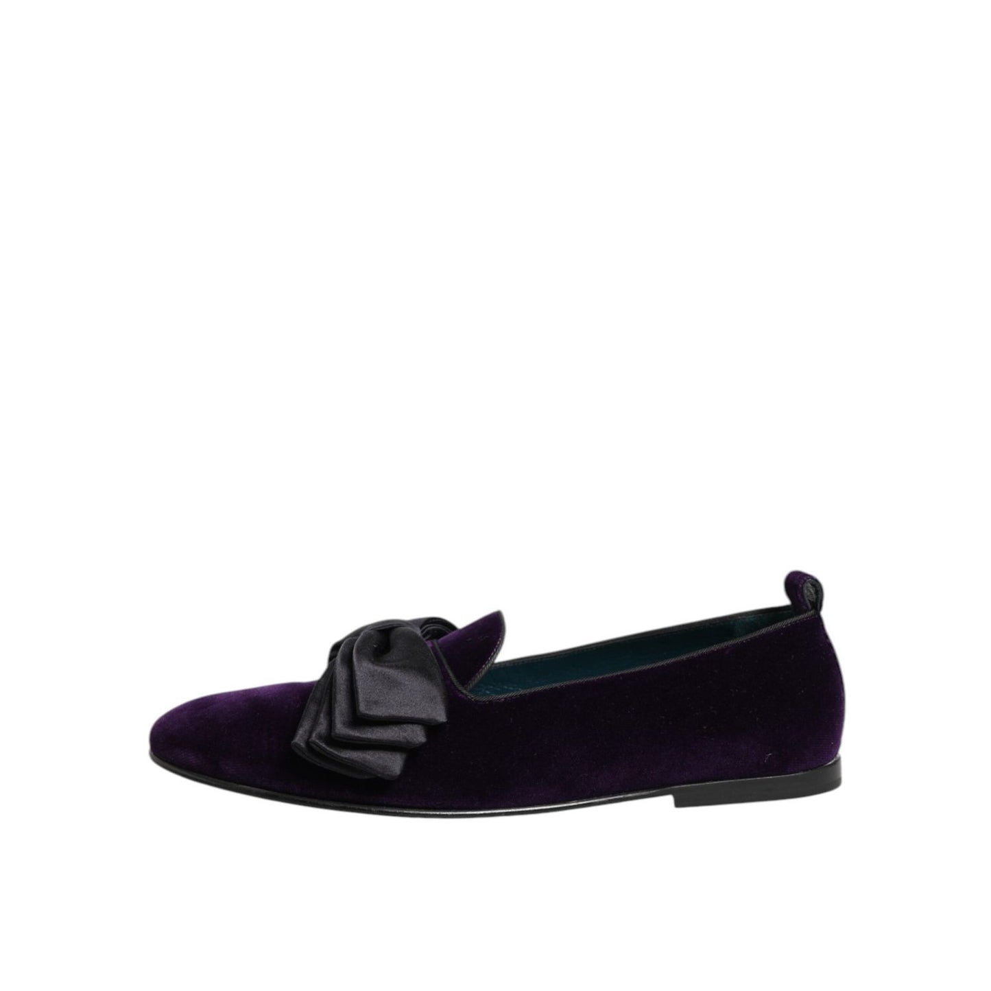 Dolce & Gabbana Purple Suede Cotton Bow Slip On Loafers Shoes Dolce & Gabbana