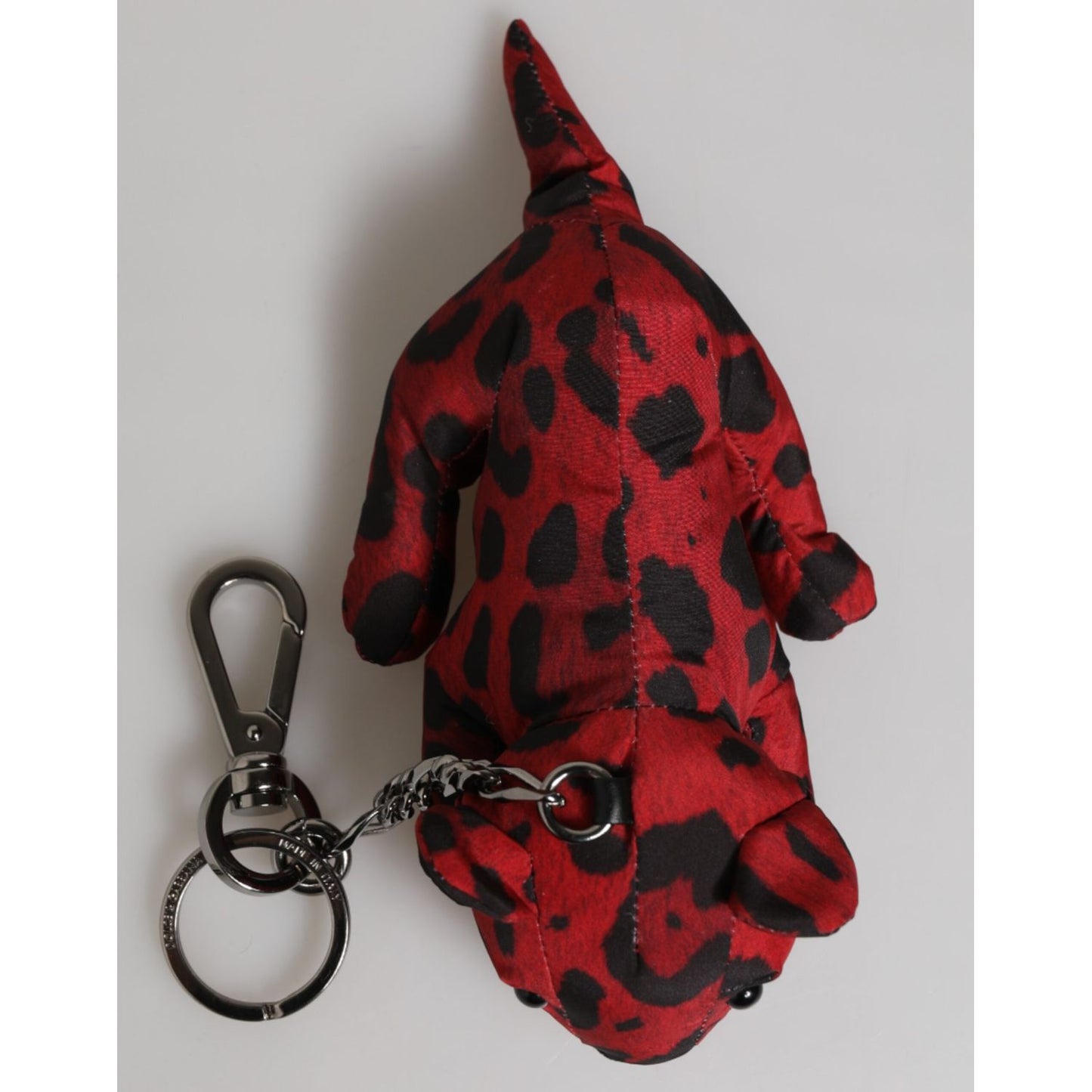 Dolce & Gabbana Red Black Polyester Animal Silhouette Keychain Keyring Dolce & Gabbana