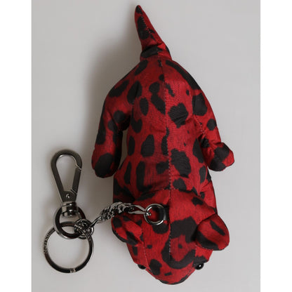 Dolce & Gabbana Red Black Polyester Animal Silhouette Keychain Keyring Dolce & Gabbana