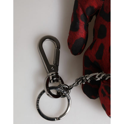 Dolce & Gabbana Red Black Polyester Animal Silhouette Keychain Keyring Dolce & Gabbana