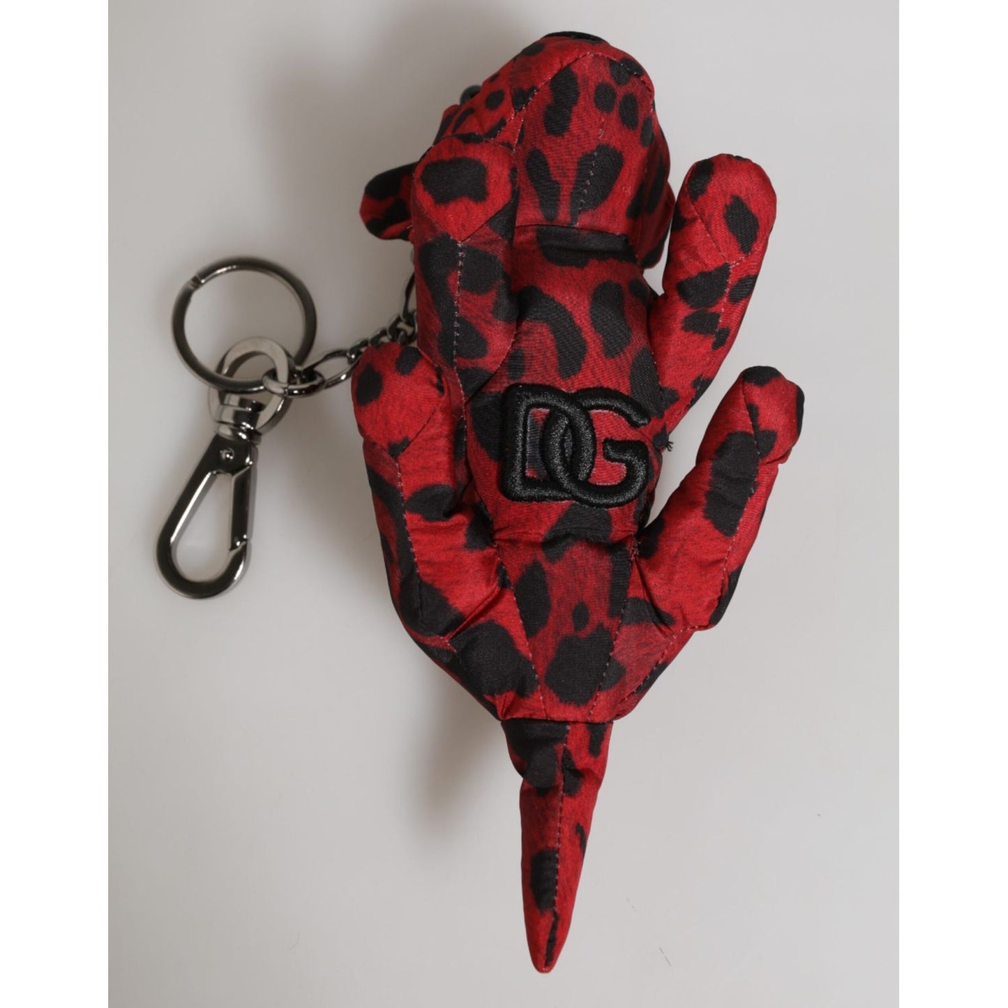 Dolce & Gabbana Red Black Polyester Animal Silhouette Keychain Keyring Dolce & Gabbana