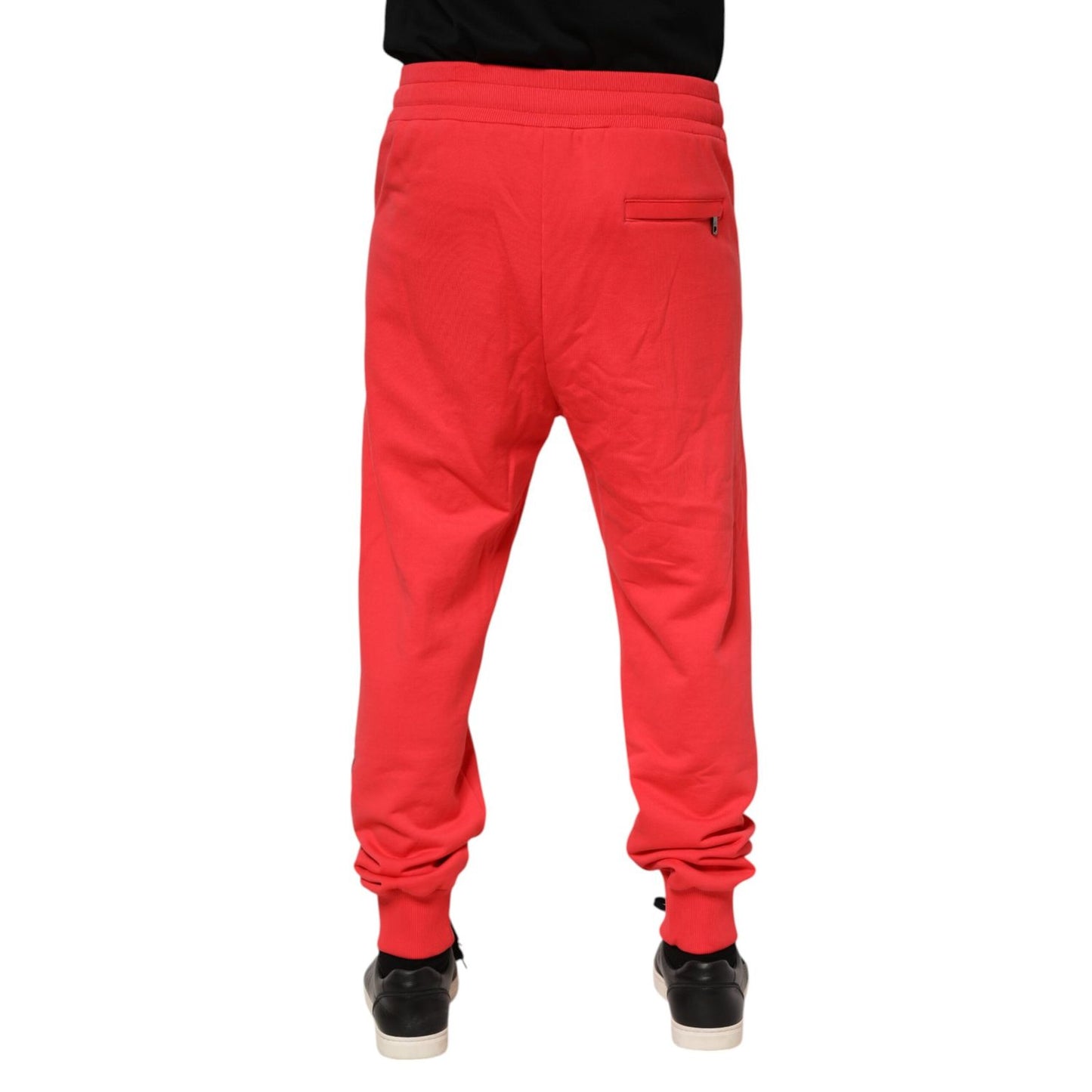 Dolce & Gabbana Red Cotton Men Jogger Sweatpants Pants Dolce & Gabbana
