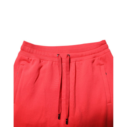 Dolce & Gabbana Red Cotton Men Jogger Sweatpants Pants Dolce & Gabbana