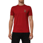 Dolce & Gabbana Red Crown Bee Cotton Short Sleeve T-shirt modeled front view