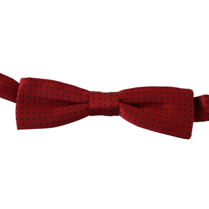 Dolce & Gabbana Red Dotted Silk Adjustable Neck Papillon Bow Tie Dolce & Gabbana