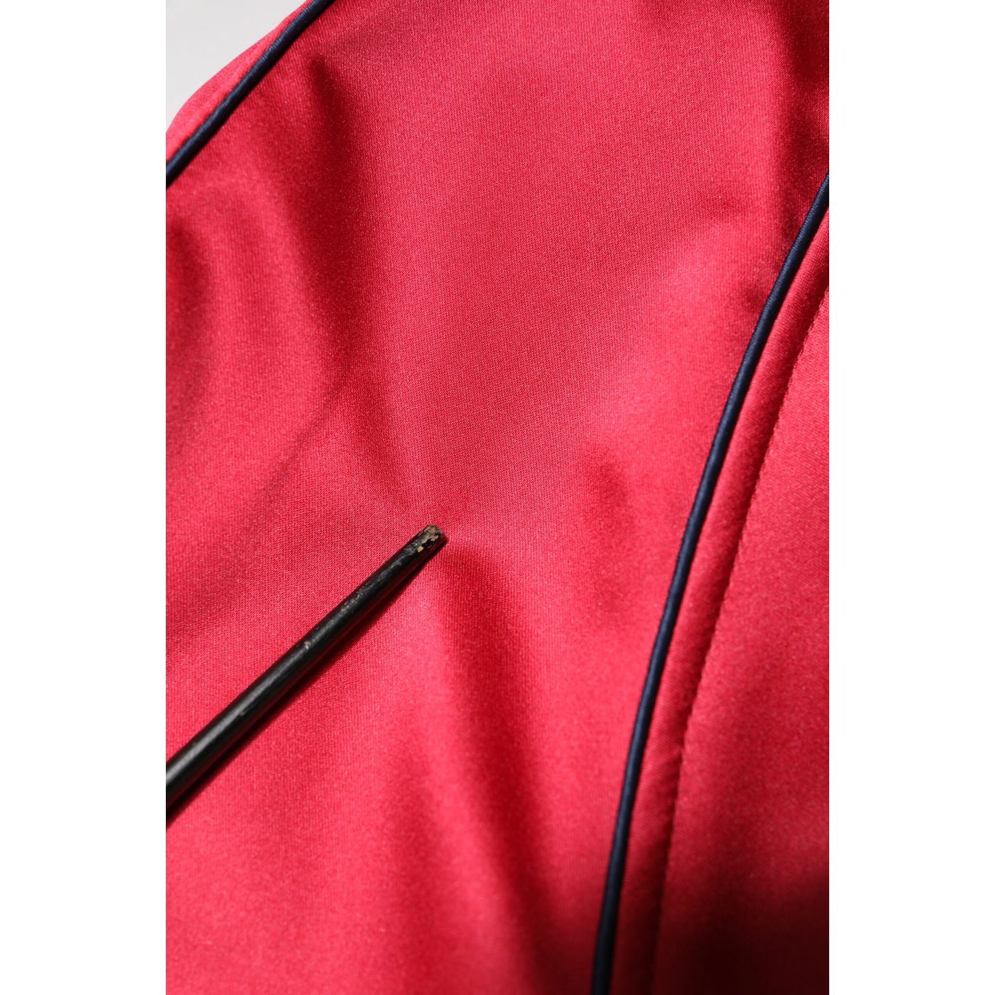 Dolce & Gabbana Red Floral Patch Full Zip Men Bomber Jacket Dolce & Gabbana