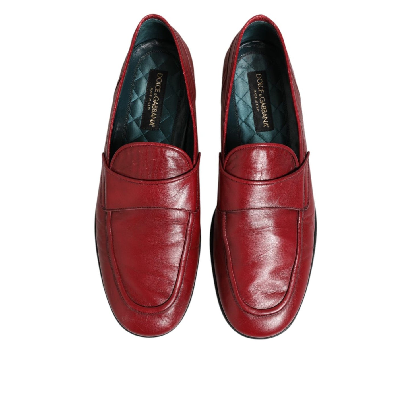 Dolce & Gabbana Red Leather Slip On Dress Men Loafers Shoes Dolce & Gabbana