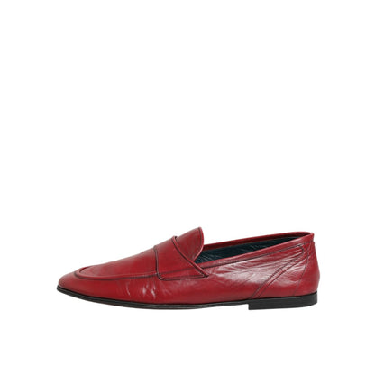 Dolce & Gabbana Red Leather Slip On Dress Men Loafers Shoes Dolce & Gabbana
