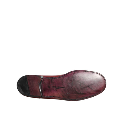 Dolce & Gabbana Red Leather Slip On Dress Men Loafers Shoes Dolce & Gabbana