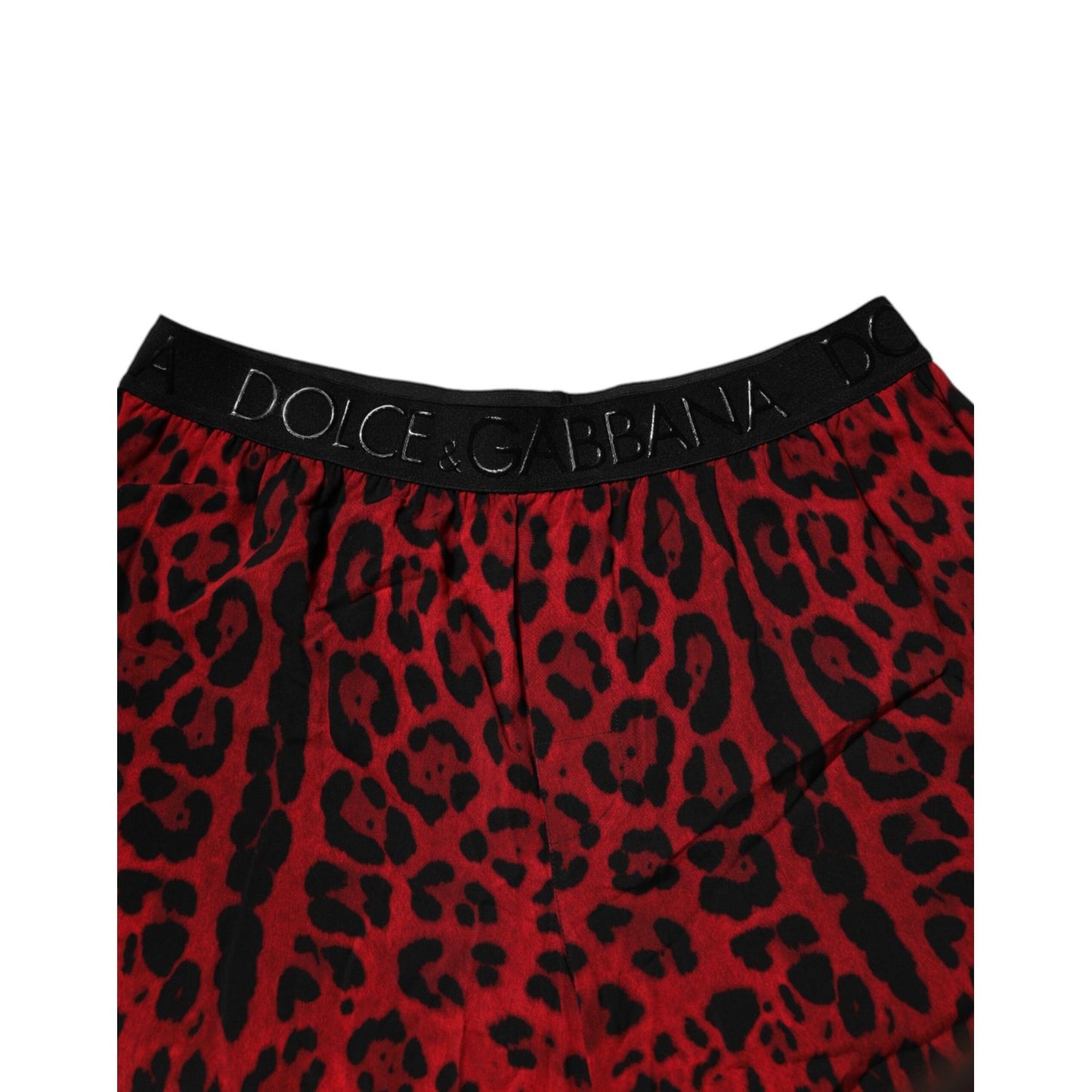 Dolce & Gabbana Red Leopard Print Viscose Bermuda Shorts Dolce & Gabbana