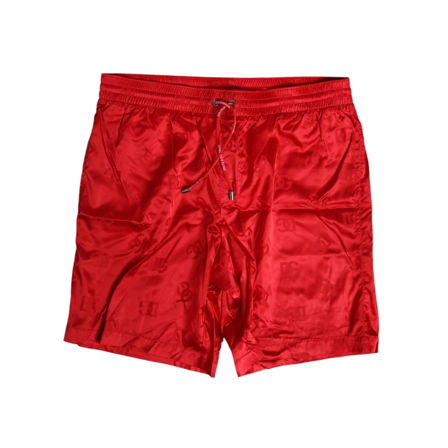 Dolce & Gabbana Red Nylon Drawstring Beachwear Shorts Swimwear Dolce & Gabbana