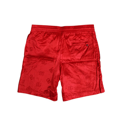 Dolce & Gabbana Red Nylon Drawstring Beachwear Shorts Swimwear Dolce & Gabbana