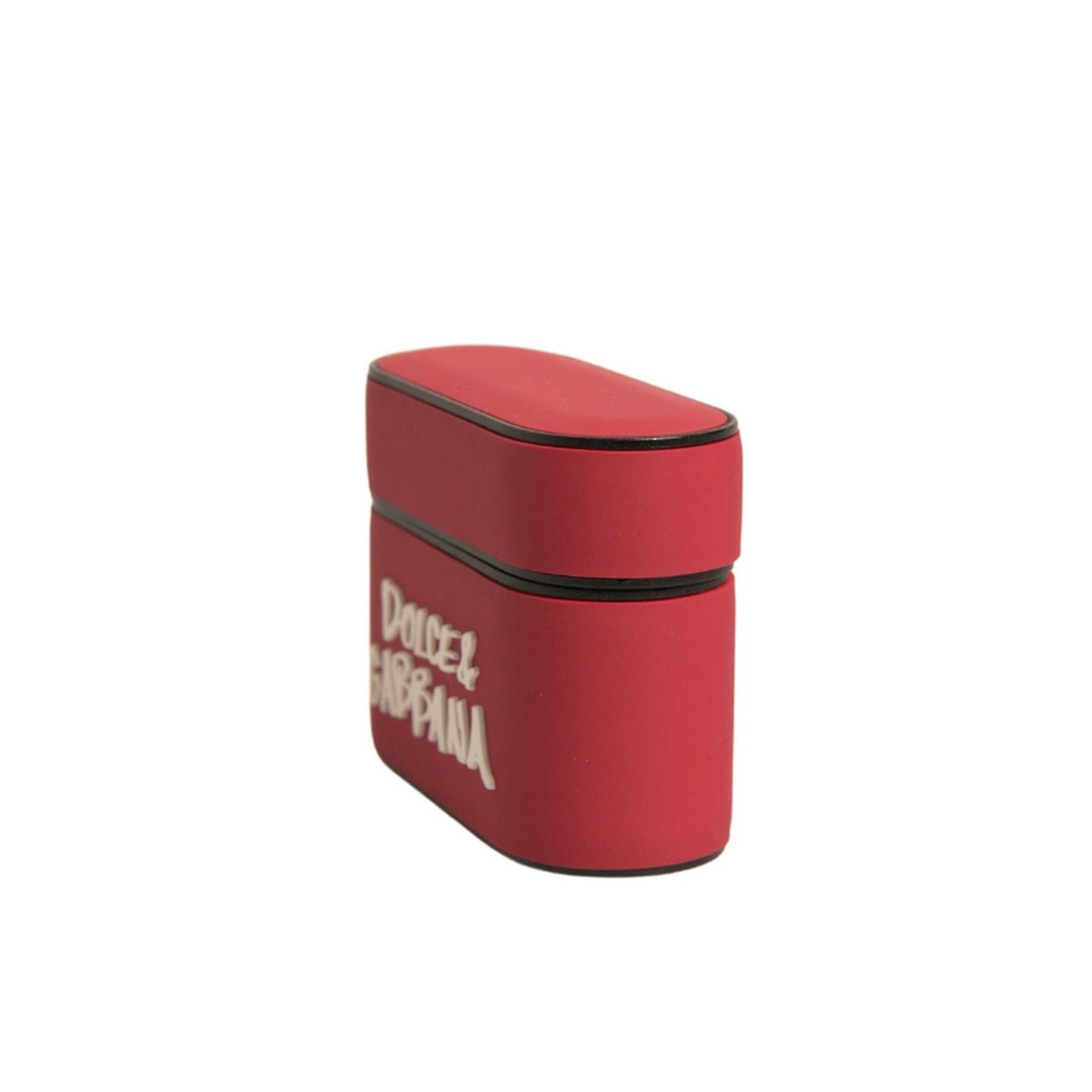 Dolce & Gabbana Red PVC Embossed Logo Plaque Holder Airpods Case Dolce & Gabbana