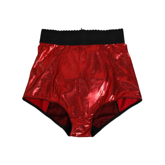 Dolce & Gabbana Red Polyester High Waist Girdle Women Underwear, enhancing silhouette with comfort and style.
