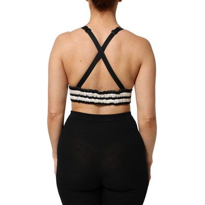 Dolce & Gabbana Red Satin Floral Embroidered Bralette Crop Top Dolce & Gabbana