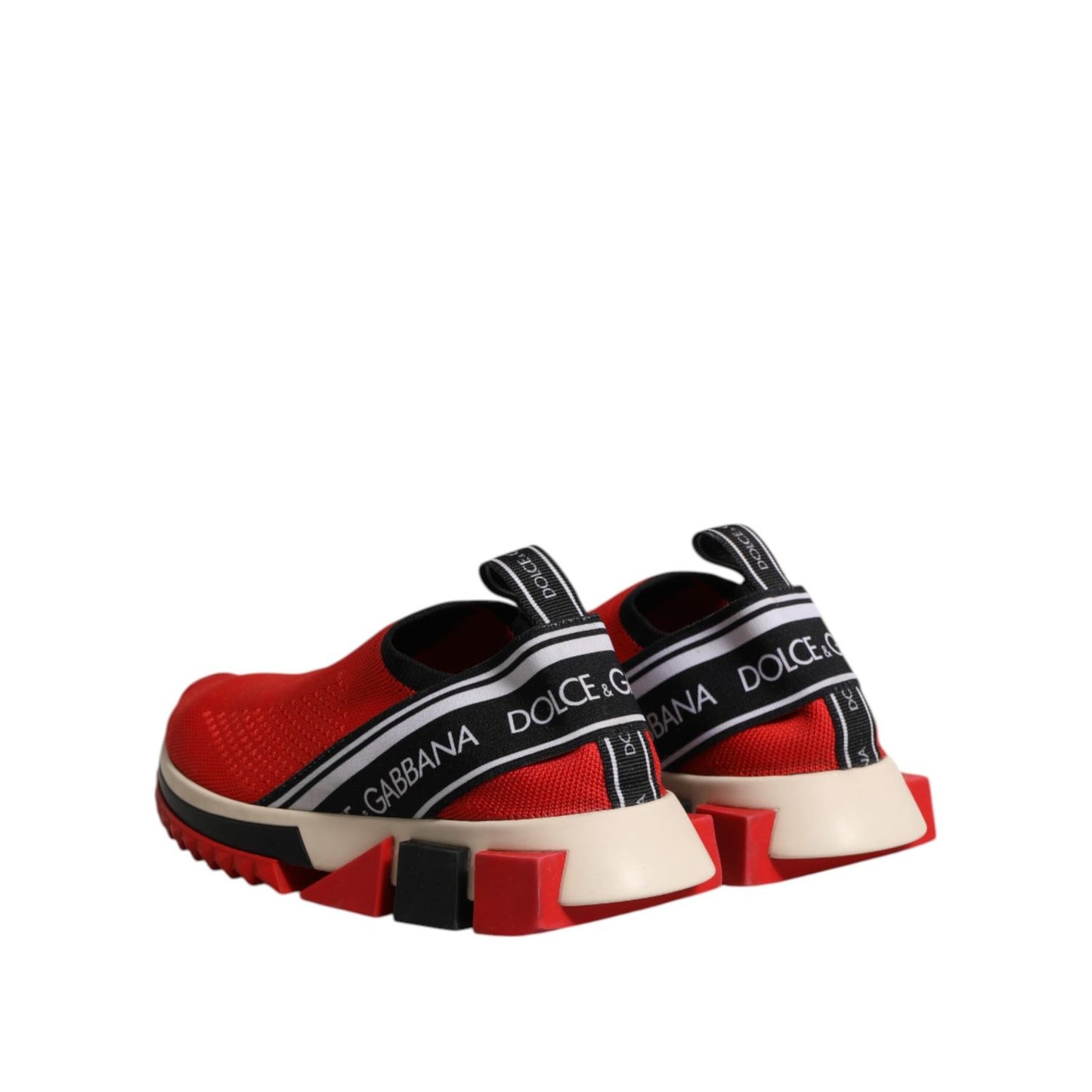 Dolce & Gabbana Red Sorrento Slip On Low Top Sneakers Shoes Dolce & Gabbana