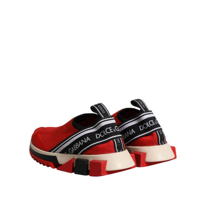 Dolce & Gabbana Red Sorrento Slip On Low Top Sneakers Shoes Dolce & Gabbana