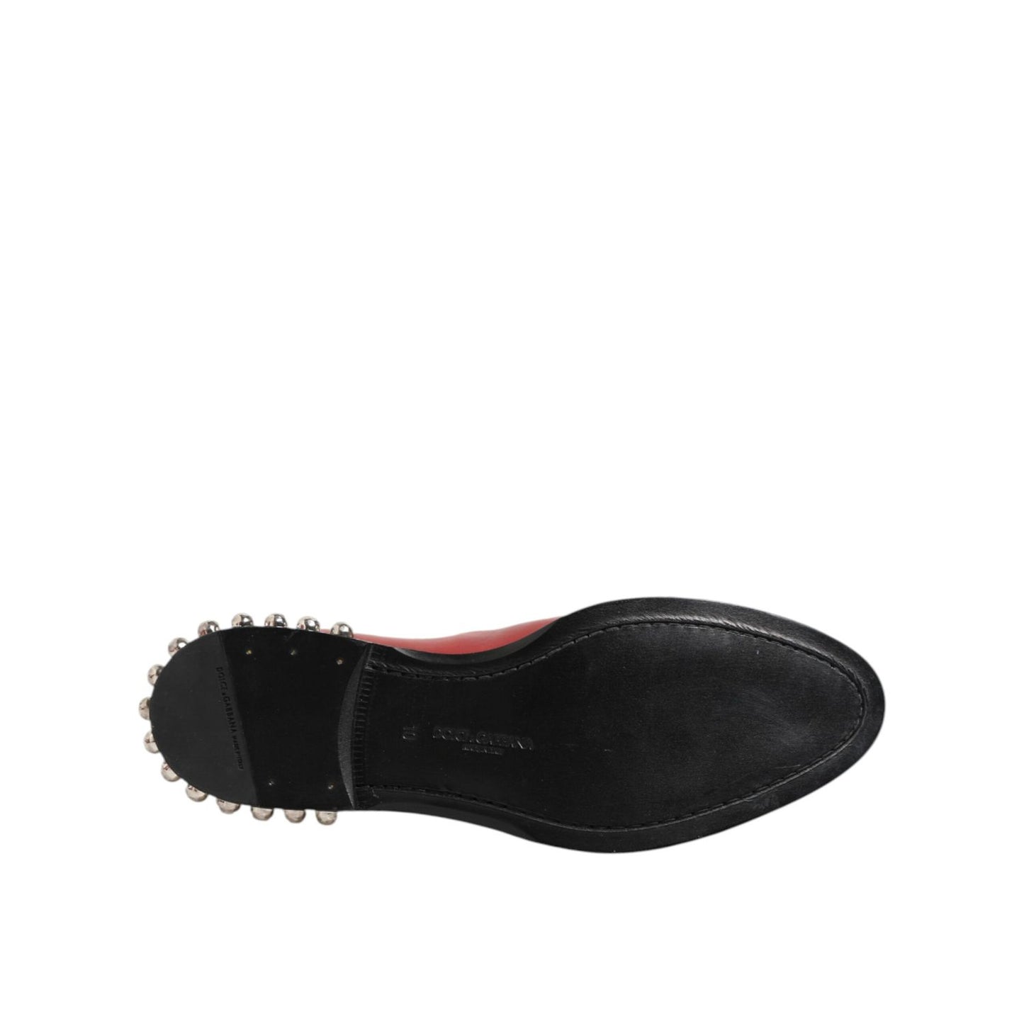 Dolce & Gabbana Red Studded Chelsea Short Ankle Boots Shoes Dolce & Gabbana