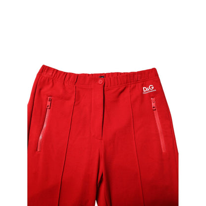 Dolce & Gabbana Red Viscose Logo Jogger Men Sweatpants Pants Dolce & Gabbana